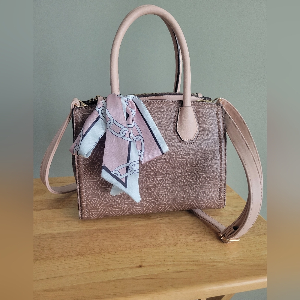 Elegant ALDO Pink Purse with Scarf Accent
